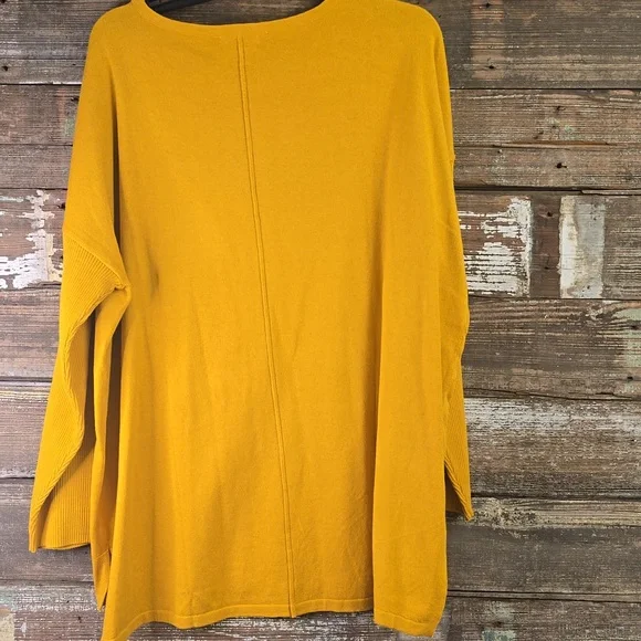 Style & Co Mustard Yellow Long Ribbed Sleeve Sweater, Plus Size 2X, NWT - Picture 2 of 5